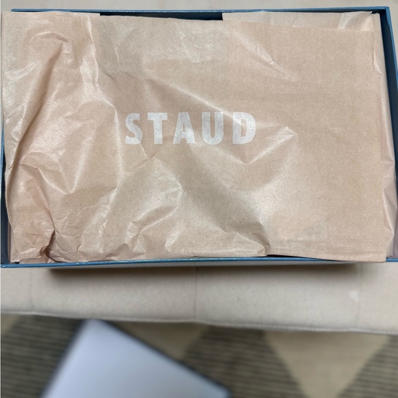 STAUD Beige and Black Woven Nell Mary Jane Sandals New In Box - Picture 8 of 9